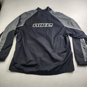 Vintage Nike Track Jacket Mens XXL Black Gray Full Zip Mock Neck Outdoor Golf